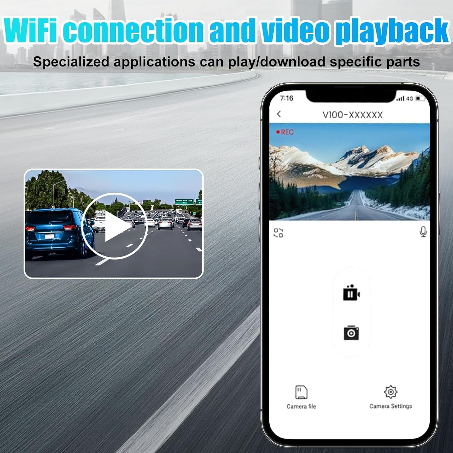 OBEST Wifi Dash Cam 2K,1.47-Inch Display,Car Dash Camera 120-Degree Advertising Lens,Car Video Night Vision,Support 128GB Max,Type-C Power Supply image number 1