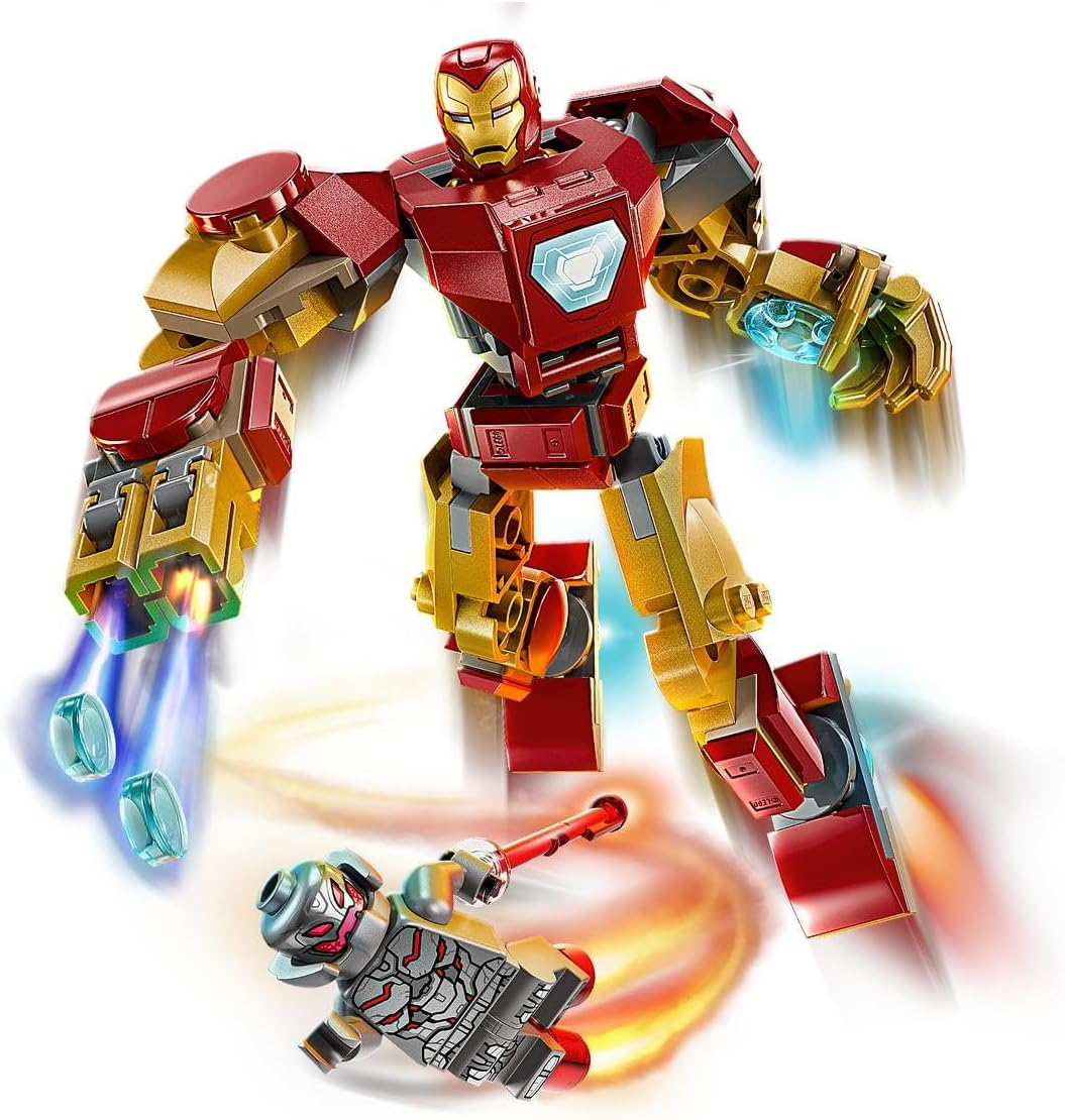 LEGO Marvel Iron Man Mech Vs. Ultron Playset, Super Hero Building Toy for 6+ Year Old Boys & Girls, Avengers Set Features a Buildable Kids Toy Mech Action Figure and 2 Minifigures 76307 image number 5