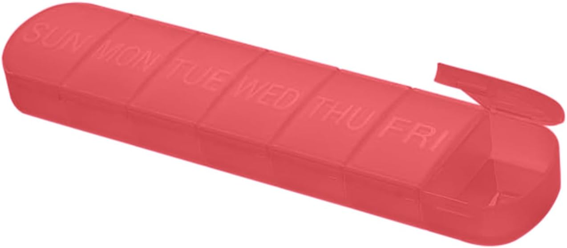 New Weekly Pill Organizer 7 Compartments PP Plastic Storage Box Custom Logo Color Portable Pill Case 7 Days Pill Box (Red)