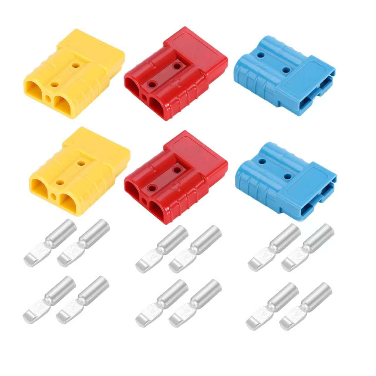 Homepik Co 6 Pack Coloured 50A Anderson Style Plug Connectors &ndash; 2 Blue, 2 Red, 2 Yellow with Copper Contacts | Heavy Duty 12V-24V DC Power Connector Kit for Caravan, Solar, Camping, 4WD image number 5