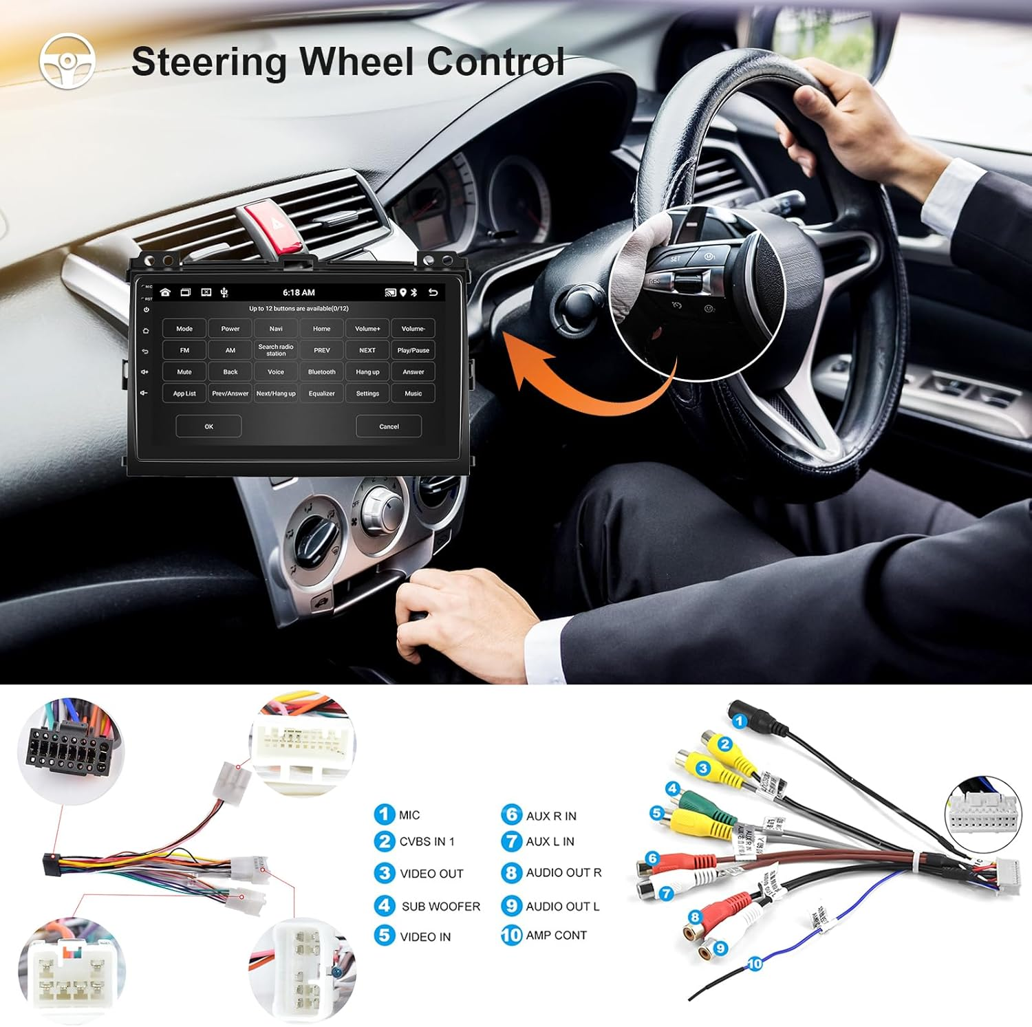 [2G+64G] Car Radio for Toyota Prado 120/ Lexus Gx470 2004-2009 Android Car Stereo Carplay Wireless Android Auto, Hodozzy 9 Inch Touch Screen with Gps/Wifi/Bluetooth, FM RDS, Mirror Link,Backup Camera image number 3