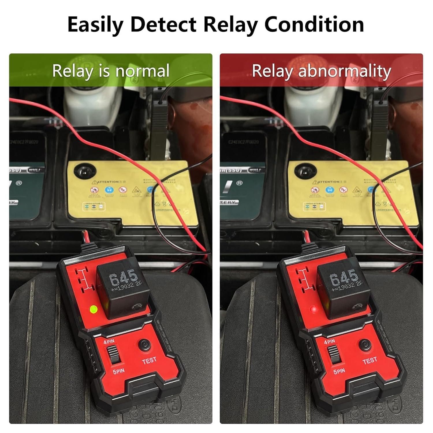 Automotive Relay Tester 12V Car Relay Diagnostic Tool, 12V 4 Needle and 5 -Pin Relay Test, Suitable for Car Enthusiasts, Maintenance Technicians, Handmade DIY, Car Repair Plant. image number 1