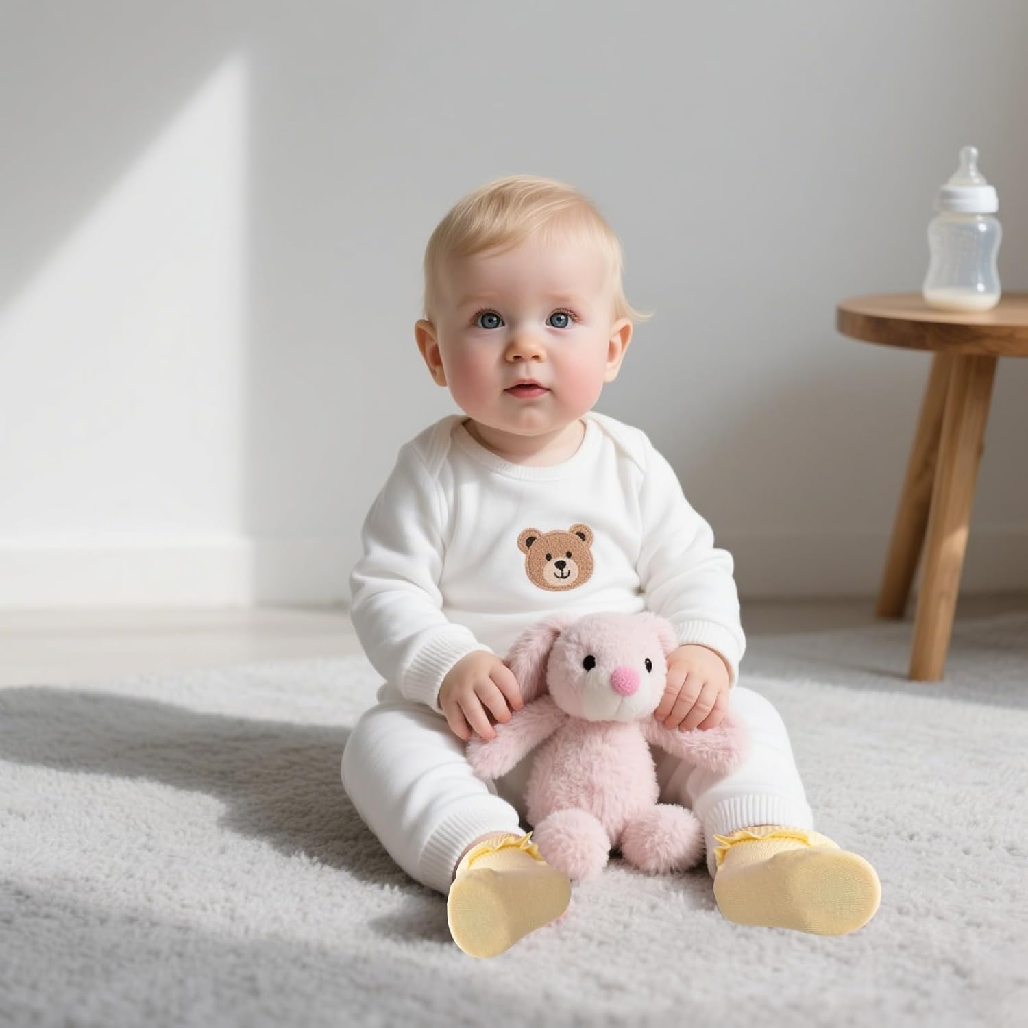 12 Pairs Preemie Socks for Baby Girls Boys Premature Ruffle Turn Cuff Cotton Socks Hospital for Newborn image number 4