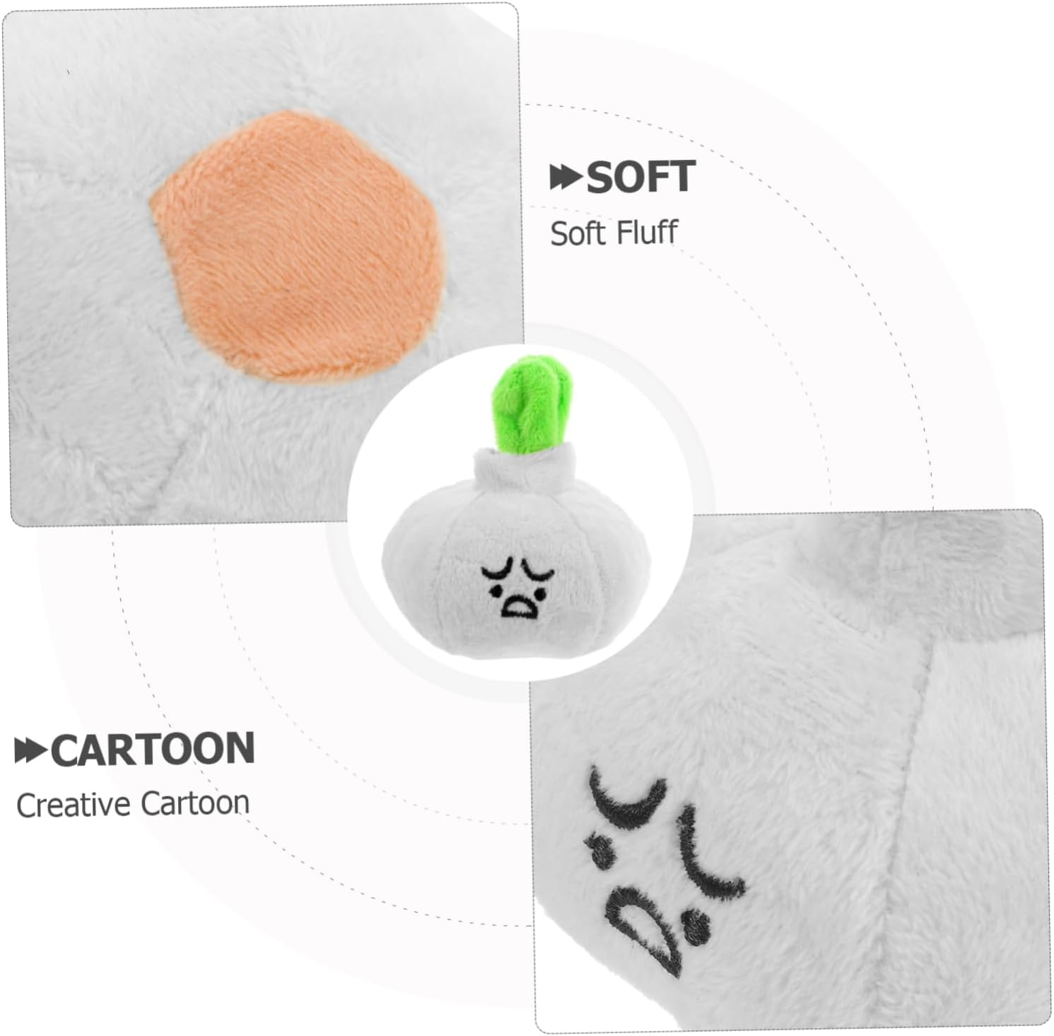 Ibasenice Interactive Plush Cat Toy Soft Garlic-Shaped Design Chewable Fabric for Kittens Engaging Indoor Play Biteresistant Cartoon Style