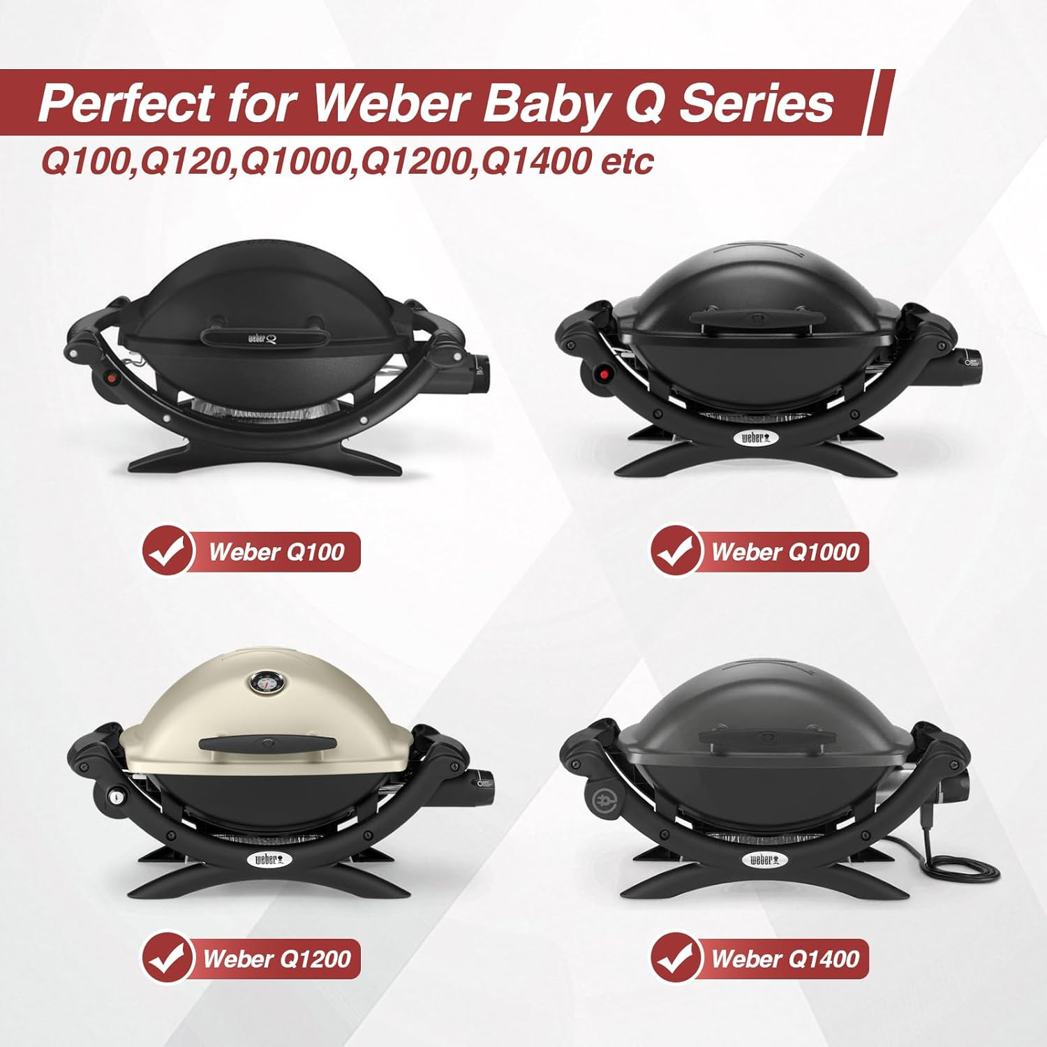 6558 Cast Iron Cooking Griddle for Weber Q100 Q1000, Q120 Q1200 Series Gas Grills, 12.6 X 8.6 Inches Griddle Replacement Parts for Weber Q1400 Q140 - 6559-15.3 X 10.8 Inches image number 1