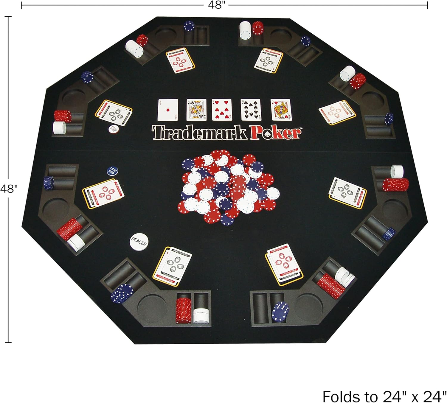Trademark Poker Texas Traveller Table Top and 300 Chip Travel Set