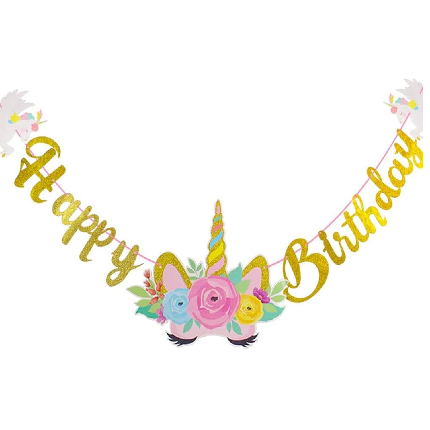 MAIGO Unicorn Birthday Decorations-Birthday Banners for Girls,Birthday Party Decorations,Girls Party Decorations,Unicorns Party Banners for Birthday Party Girls,Party Decorations for Adults Baby Showe image number 6