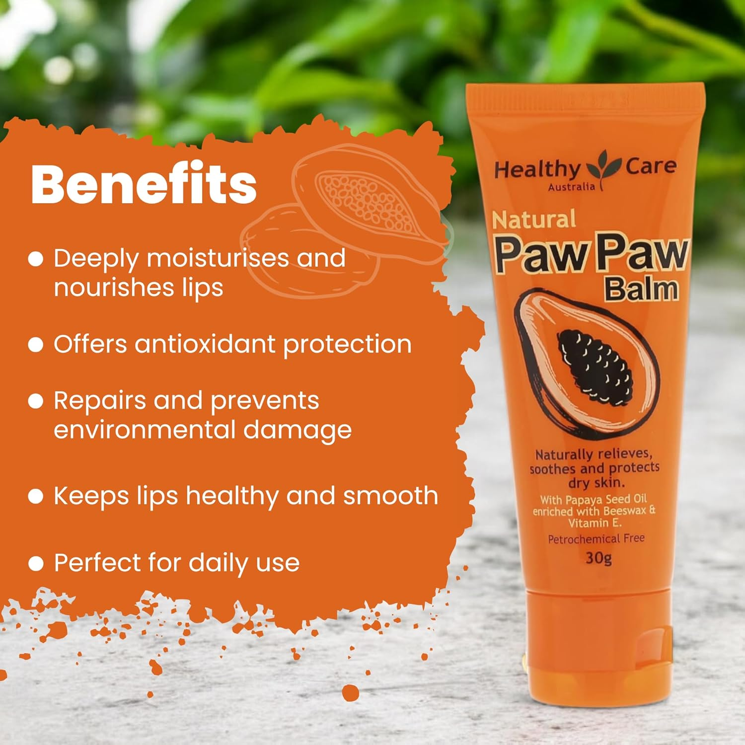 Healthy Care Paw Paw Balm, Orange, 30 G (Pack of 2) image number 5