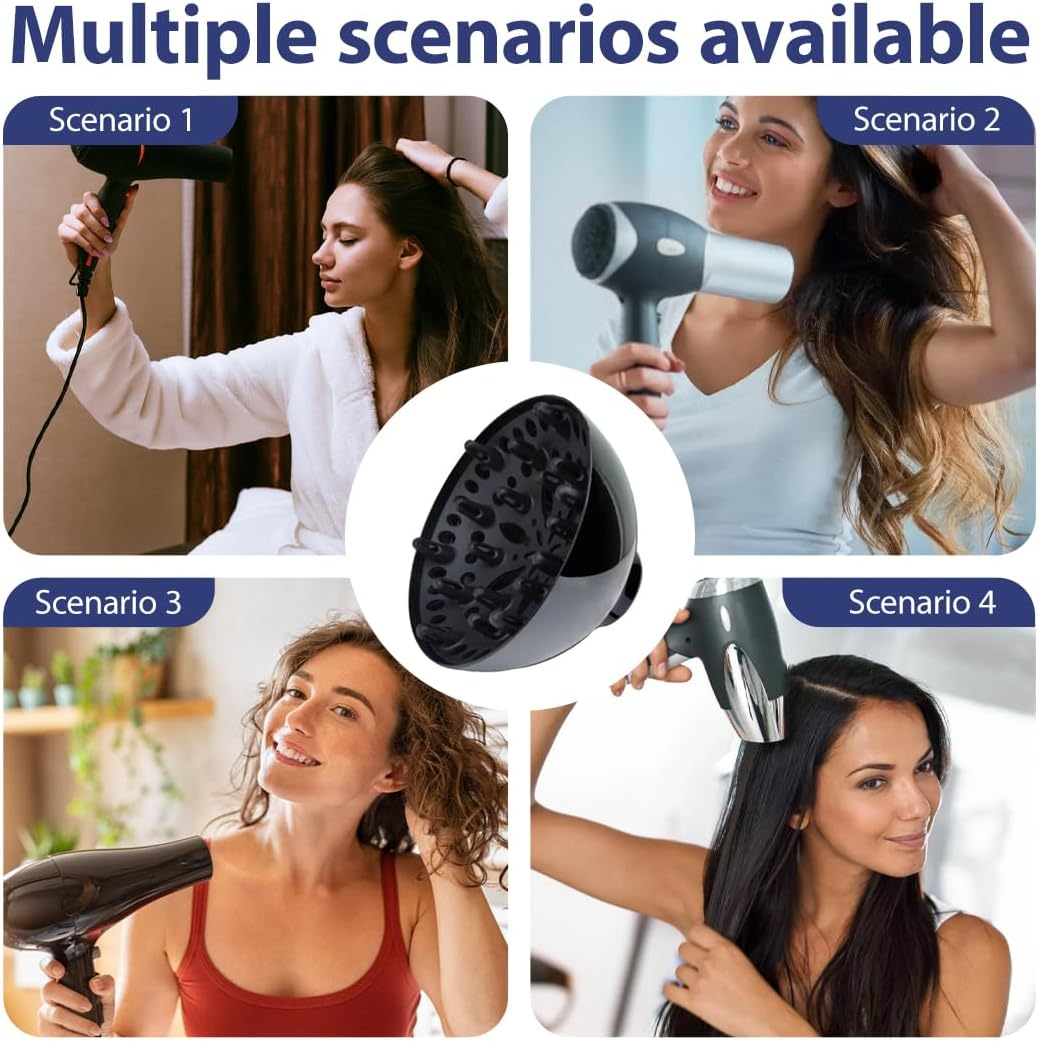 IKOPFLN Universal Hair Dryer Diffuser, Curly Hair Diffuser, Adjustable Curl Hair Diffuser for Curly or Wavy Hair Styling