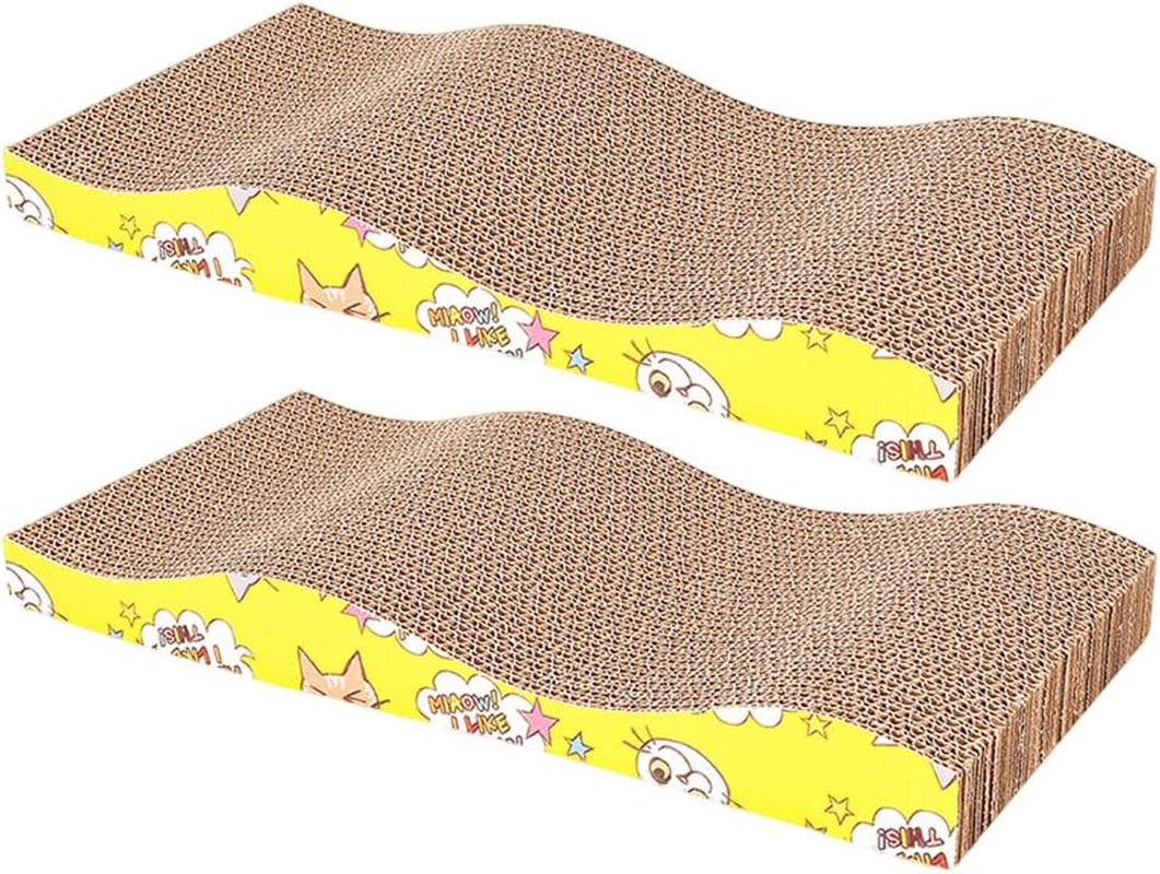 2Pcs Cat Scratching Board,With a Packet of Catnip,Wave Claw Sharpener,Advanced Pet Supplies,Cat Wear-Resistant Corrugated Paper,For Indoor,Outdoor image number 2