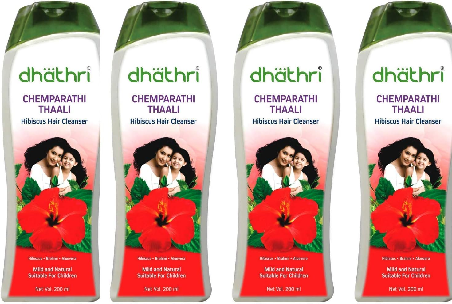 Dhathri Chemparathi Thaali Natural Hair Wash Shampoo - 200 Ml - Pack of 4 image number 1