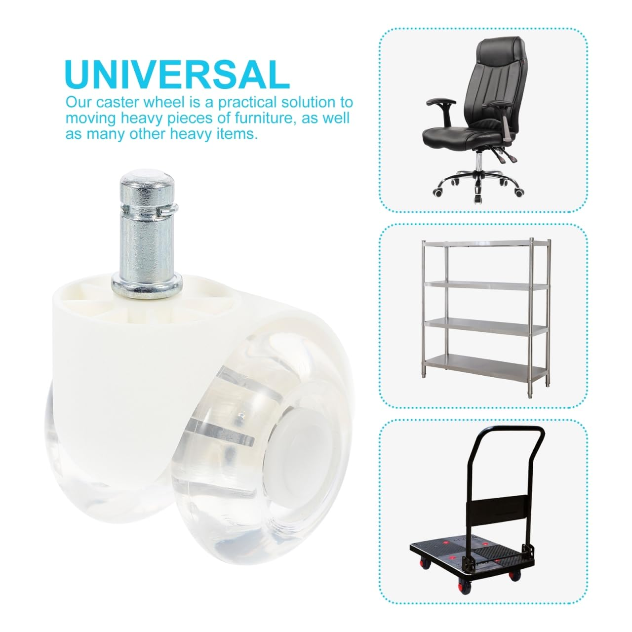 Cabilock Caster Wheels for Chair 5Pcs Replacement Caster Wheels -Directional for Office Easy Installation for Heavy Furniture image number 6