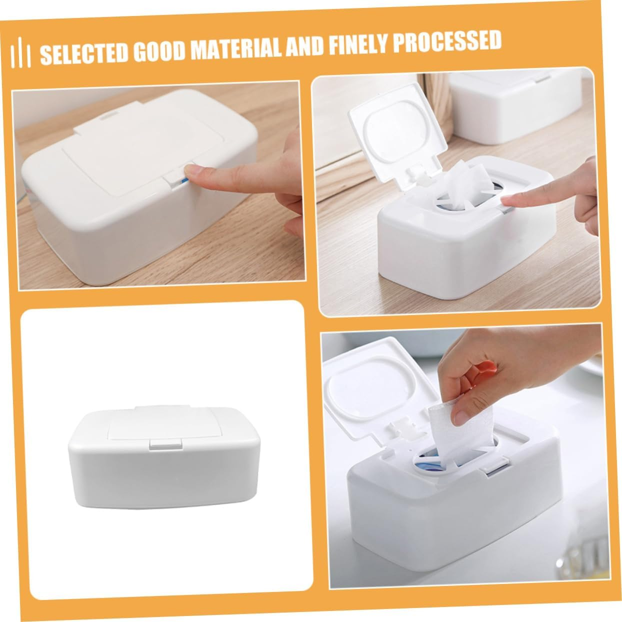 3Pcs Wet Tissue Container for Home and Nursery Keeps Wipes Fresh Easy One-Handed for Kitchen and Bathroom Use