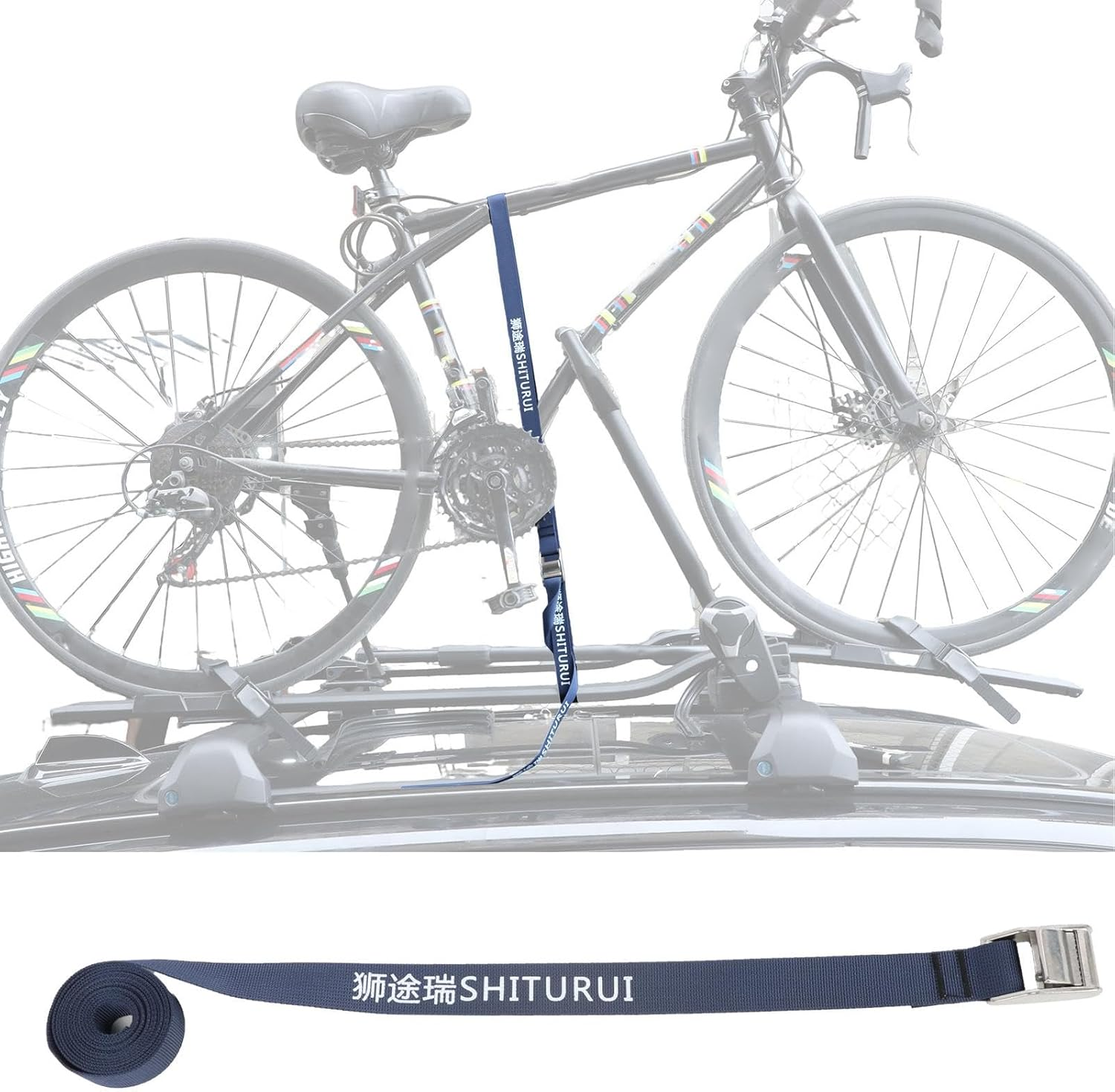 Car Roof Rack Straps,Multipurpose Tie down Straps for Outdoor | 2 Meters Lightweight Cargo Straps, Thickened Lashing Strap for Highways, Mountain Roads image number 3