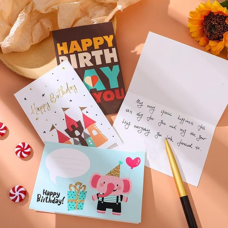 GZZYPZ Birthday Cards Assortment，36Pcs Cards with Envelopes and Stickers,Congratulation Card Best Birthday for Husband Wife Mother Father Children Boys Girls image number 1