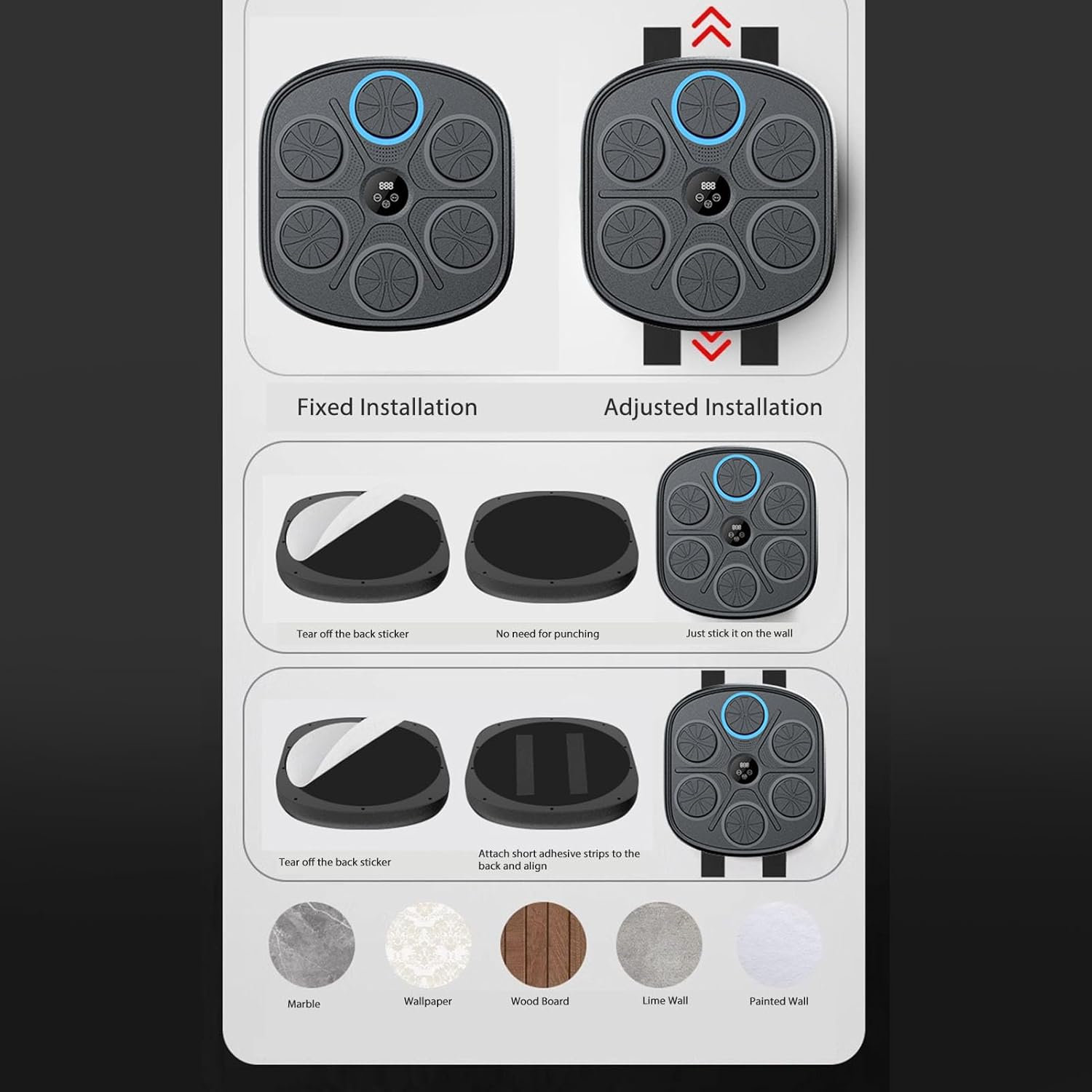 Smart Music Boxing Target, Adjustable Speed and Mode Electronic Training Machine with Gloves, for Home and Gym Use image number 1