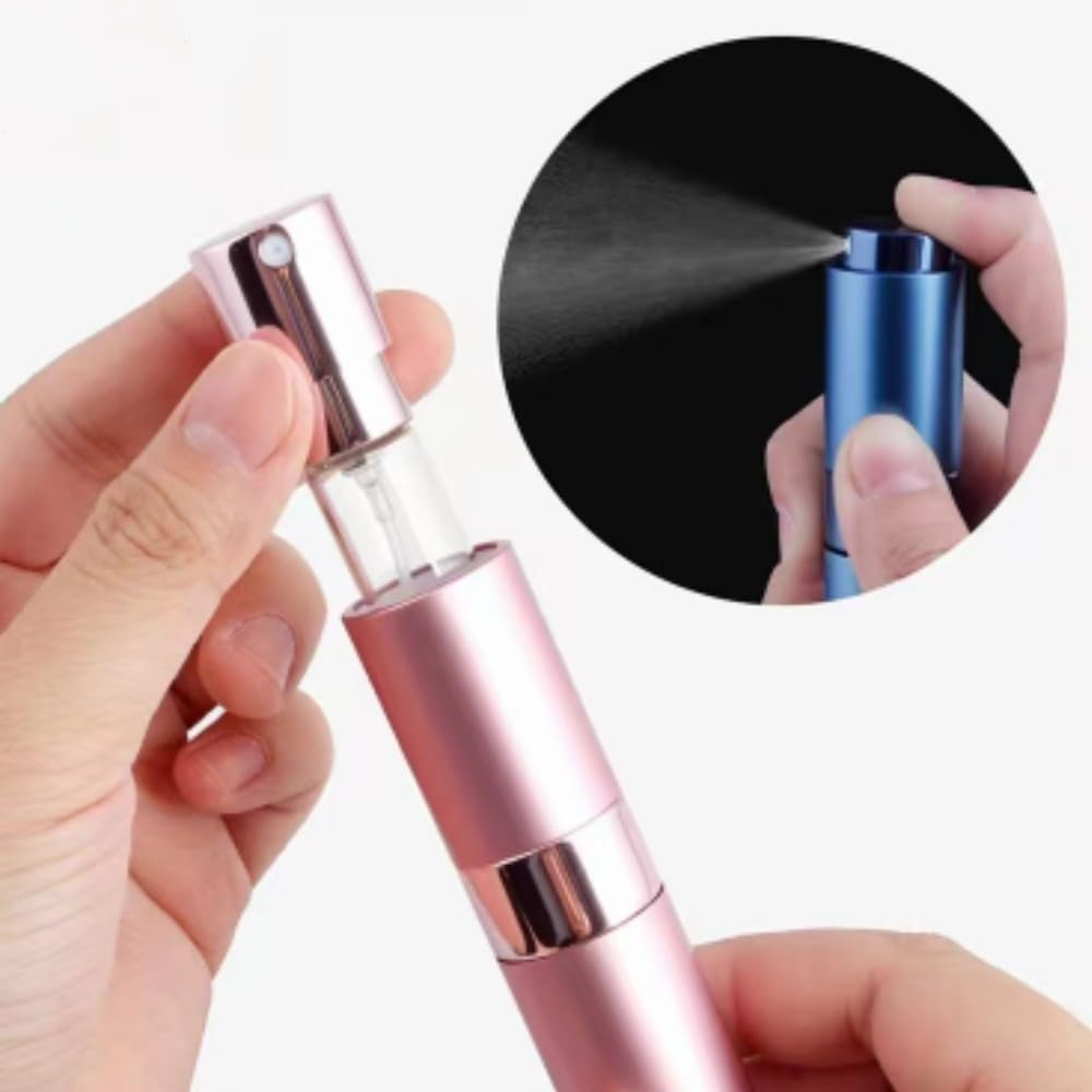Mini Perfume Atomizer, 2Pcs Perfume Empty Bottles, Perfume Containers for Party and Date, Travel Perfume Refillable Small Bottle for Men and Women 8 ML (Pink and Black) image number 4