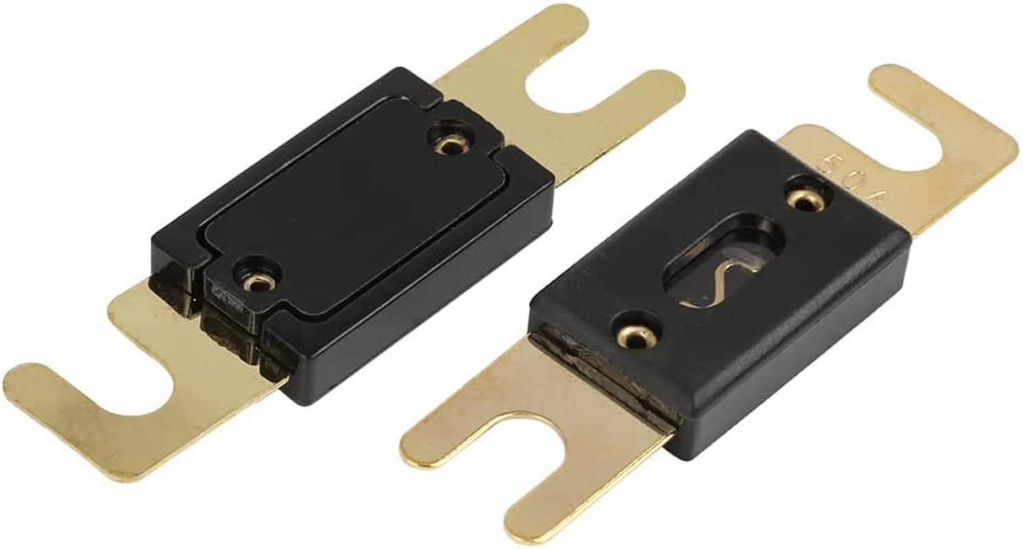 X AUTOHAUX 5 Pcs ANL Fuses 50 Amp Gold Tone Plated Fuse for Car Audio System