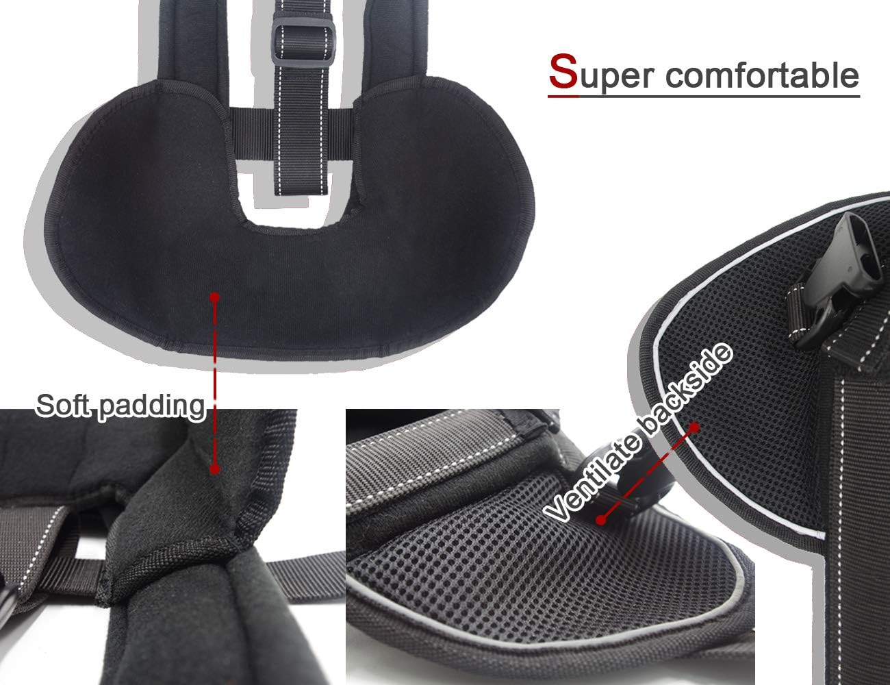 YOGADOG Heavy Duty Dog Harness for Medium and Large Dogs, No Pull Dog Vest Harness with Handle Extensible, Reflective Stitching (XL) image number 3