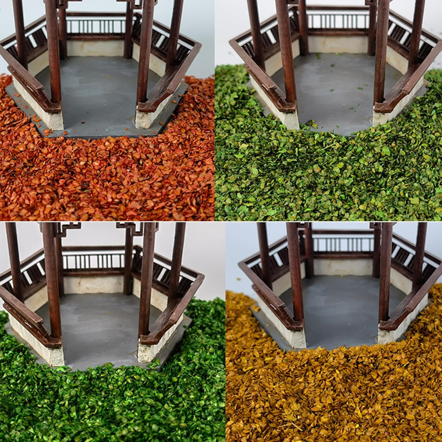 Cayway Realistic Miniature Leaves,4 Pack Shrink Model Scenery Leaf, 4 Color Simulation Leaves for DIY Railway Fairy Garden Simulation Vine for Fairy Garden Diorama Scenery Landscape Layout image number 6