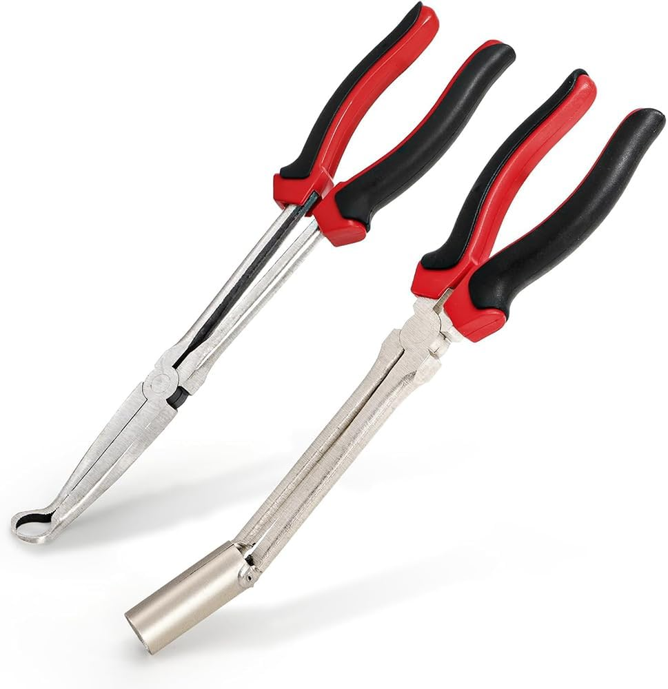 Set of 2 Car Spark Plug Removal Plier Tool,Cylinder Wire Splitter,Non-Slip Grip & Extended Reach Design,Spark Plug Pliers,For Cars/Trucks/Motorcycles(Red) image number 2
