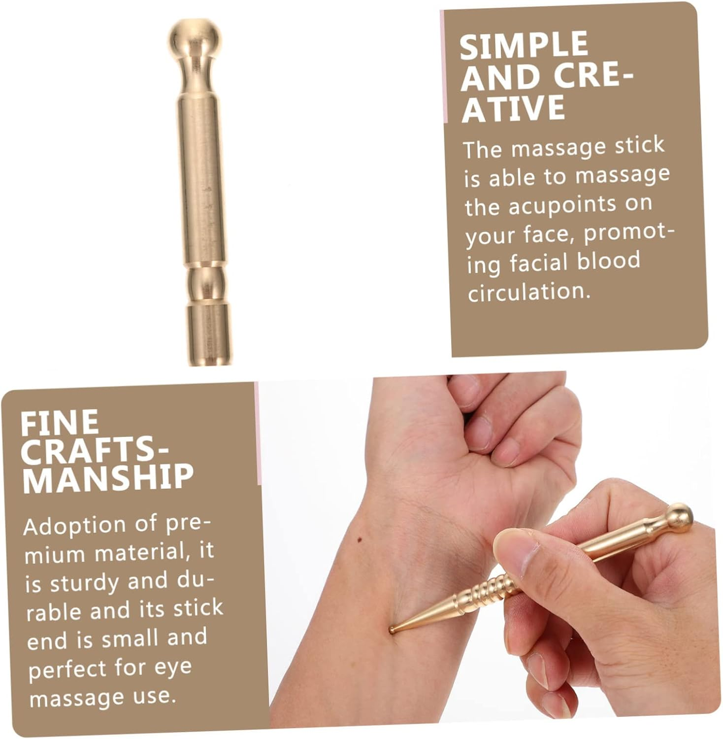 HAMPPLIES Fascia Massage Tool Face Massage Rod Home Massaging Stick Skin Elasticity Enhancer image number 5