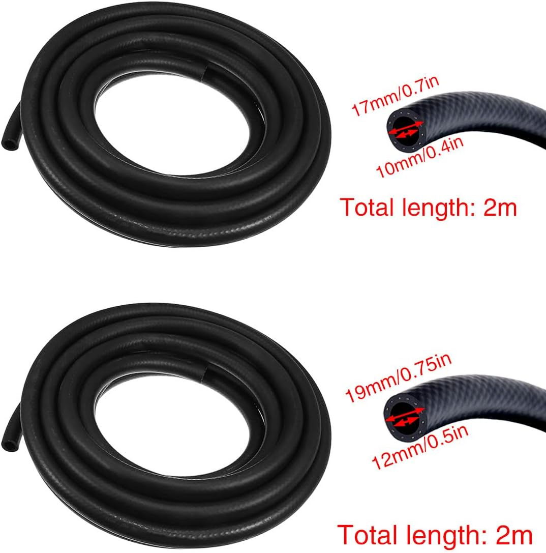 AIMALL 2M Low Pressure Fuel Rubber Hose with 10Mm/12Mm ID, Oil-Resistant Gasoline Engine Tubing Pipe for Automotive Radiator Diesel Petrol Line Flexible Braid-Reinforced image number 2