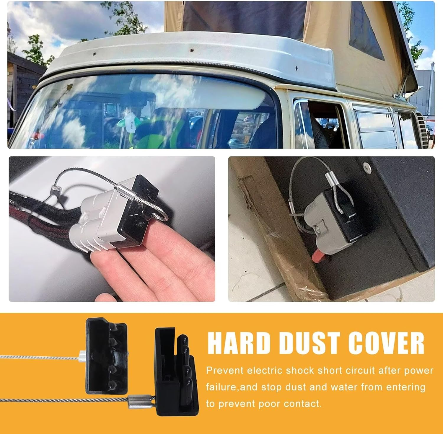 4Pcs Dust Cap Replacement Black for Anderson Plug Cover Style Connectors 50AMP Battery Caravan 12-24V image number 3