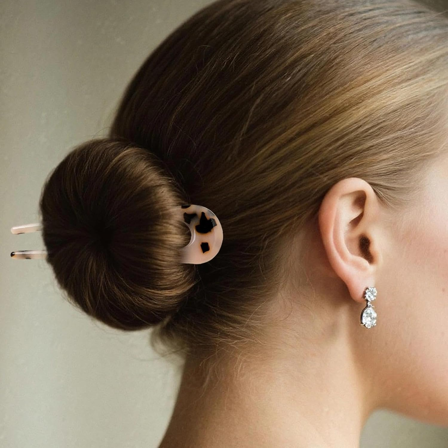 2 Pcs French Hair Pins U Shape 2 Prong Hair Pins Updo Chignon Pins for Women image number 4