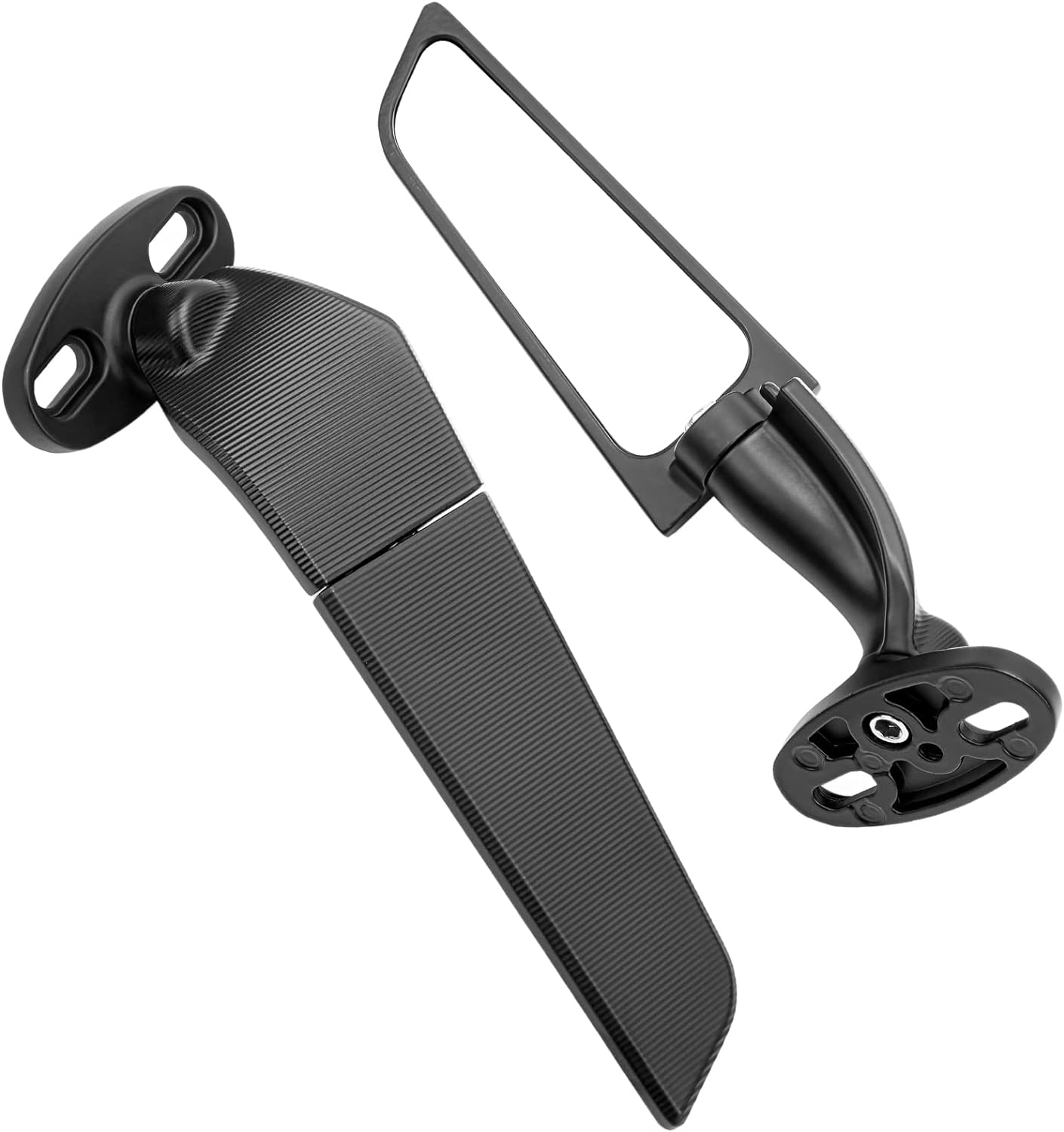 2Pcs Motorcycle Rotating Wind Wing Mirror, Universal Adjustable Rearview Mirror Side Mirror Replacement for 250 300 400 600 ZX10R ZX6R ZX-636 Sport Motos image number 5