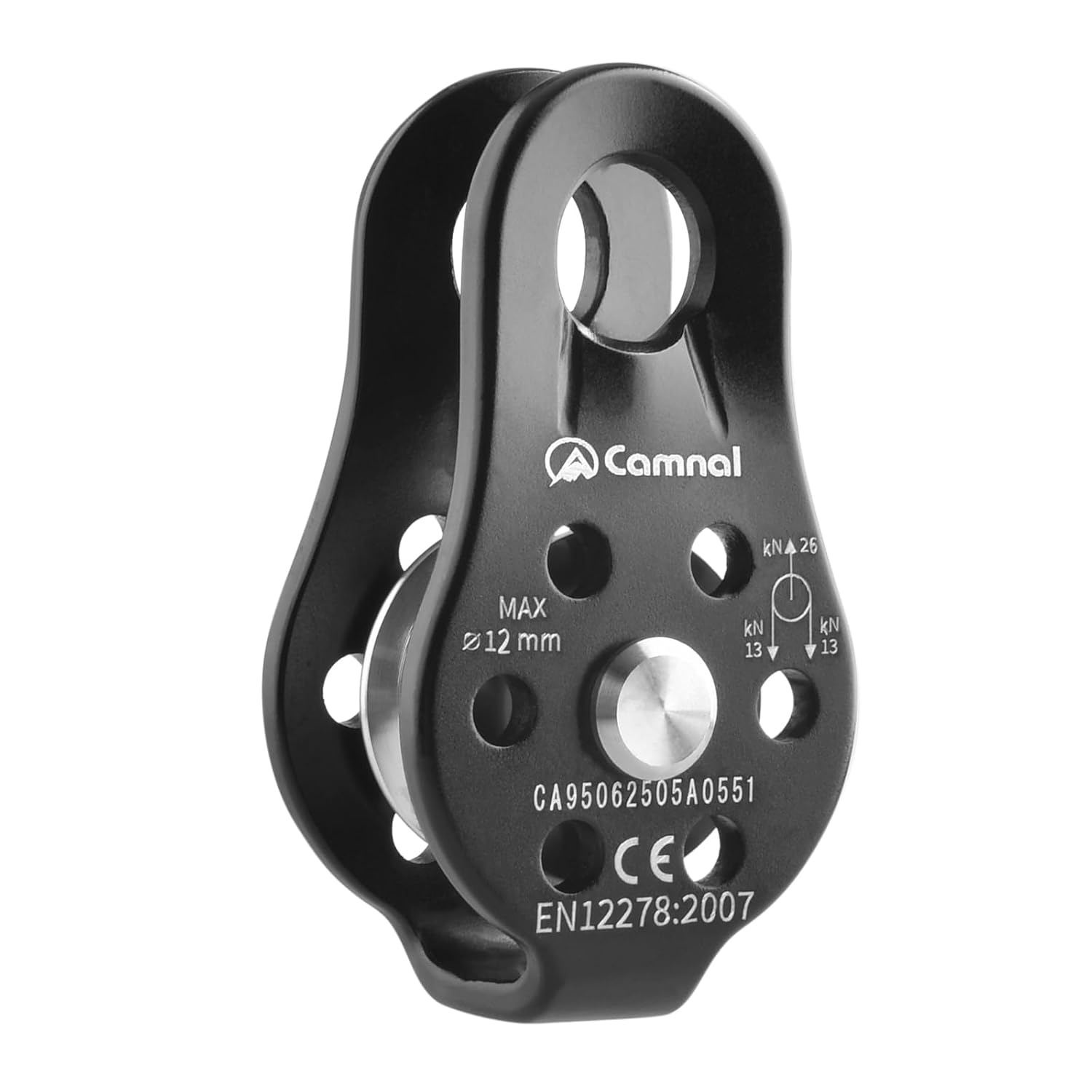 TRIWONDER 26Kn Climbing Pulley CE Certified Rescue Pulley Single Sheave Aluminum Fixed Eye Rock Rope Pulley (02 26Kn - Blue)