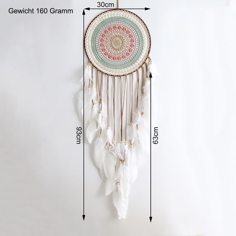 NIEEKRUN Hand Knitted Dream Catcher, Large Wall Hanging, Handmade Dream Catcher, Boho Tassels, Decoration, Home Decor Ornament image number 3
