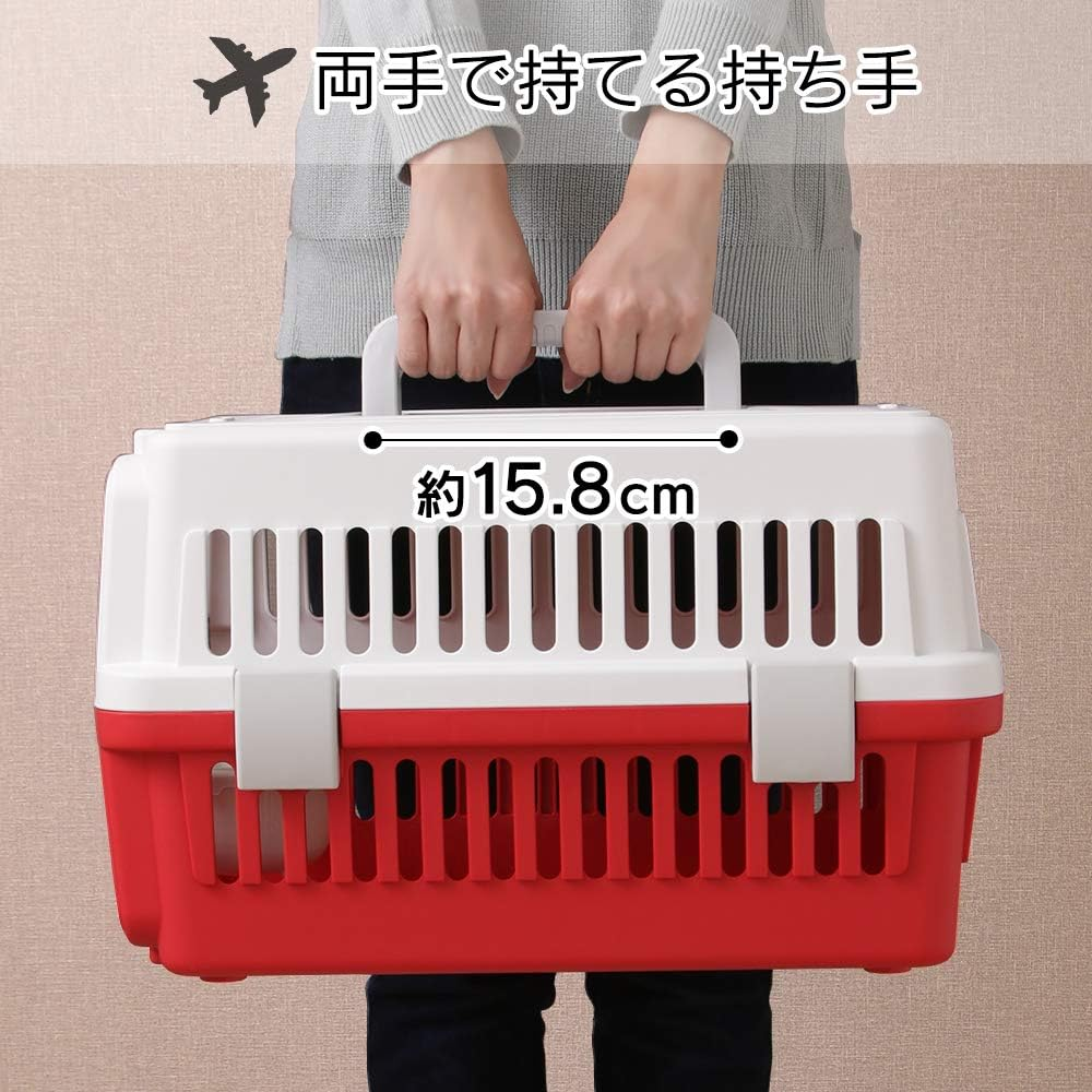 Iris Ohyama Pet Carrier for Ultra-Small Dogs and Cats, White, Width 11.4 X Depth 18.1 X Height 11.2 Inches (29 X 46 X 28.5 Cm)