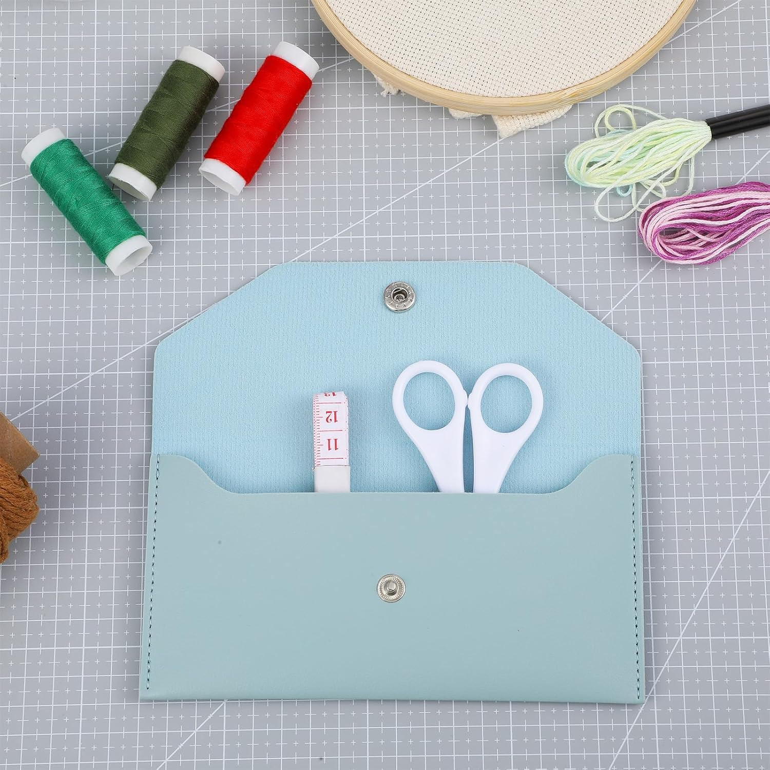 Teaaha Cash Wallet Genuine Leather Money Stuffing Wallets Organizer Reusable Budget Envelope Wallet Retro Clutch Wallets for Men Women Cash Check Billing, Minimalist Design image number 3