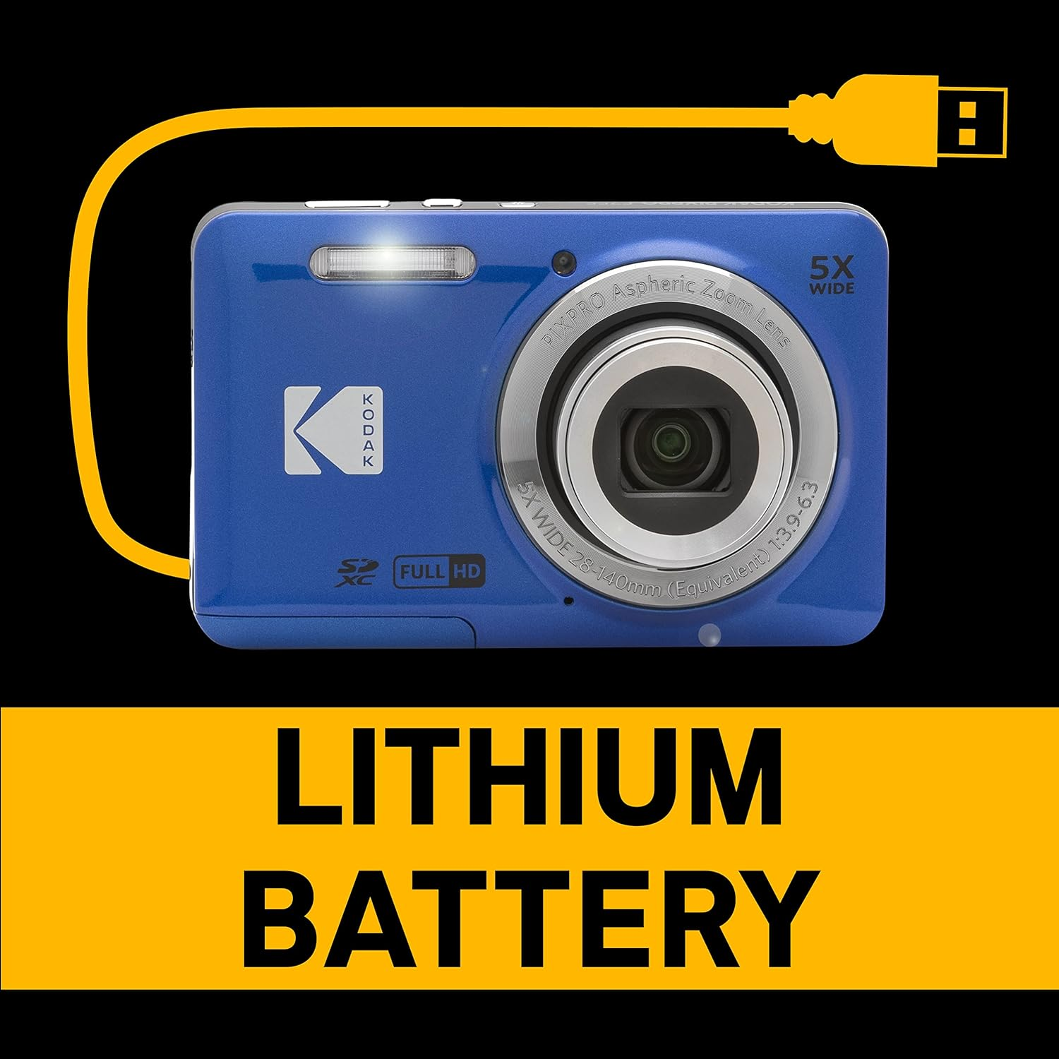 Kodak PIXPRO FZ55 Friendly Zoom Digital Camera, Blue image number 3