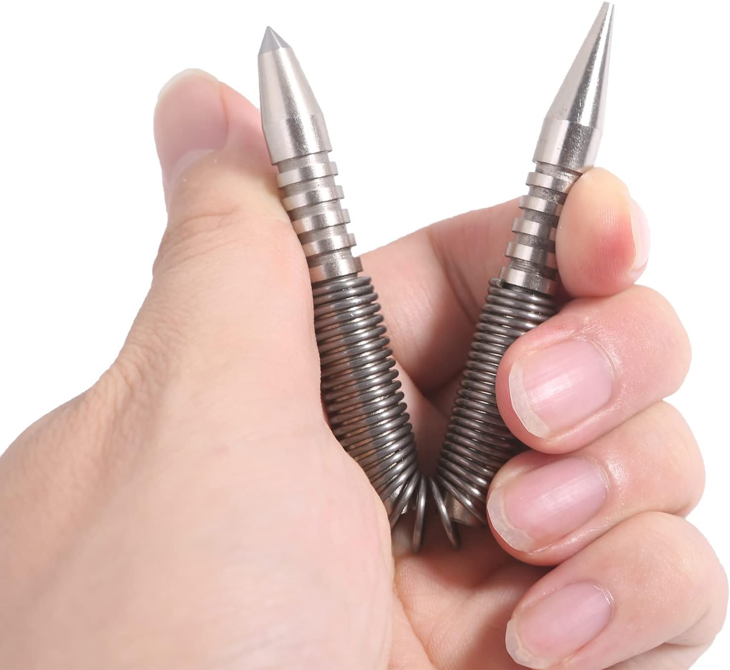 Anti-Slip Comfort Grip Hammerless 1/16" Spring Nail Set Upgraded Spring Nail Punch Set image number 1