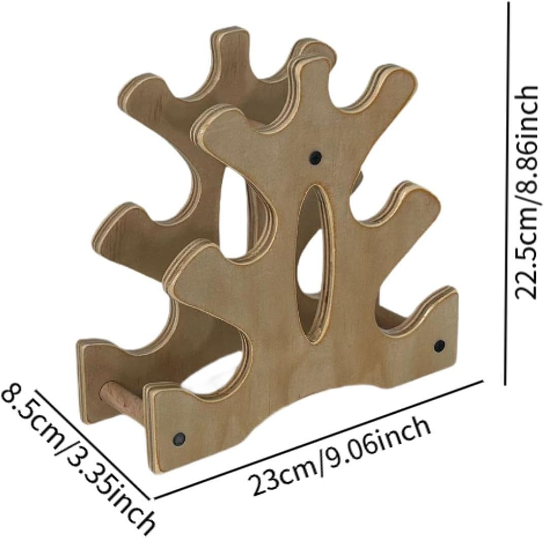 Pegciuho Compact 3-Tier Wooden Dumbbell Rack for Fitness and Weightlifting Training image number 1