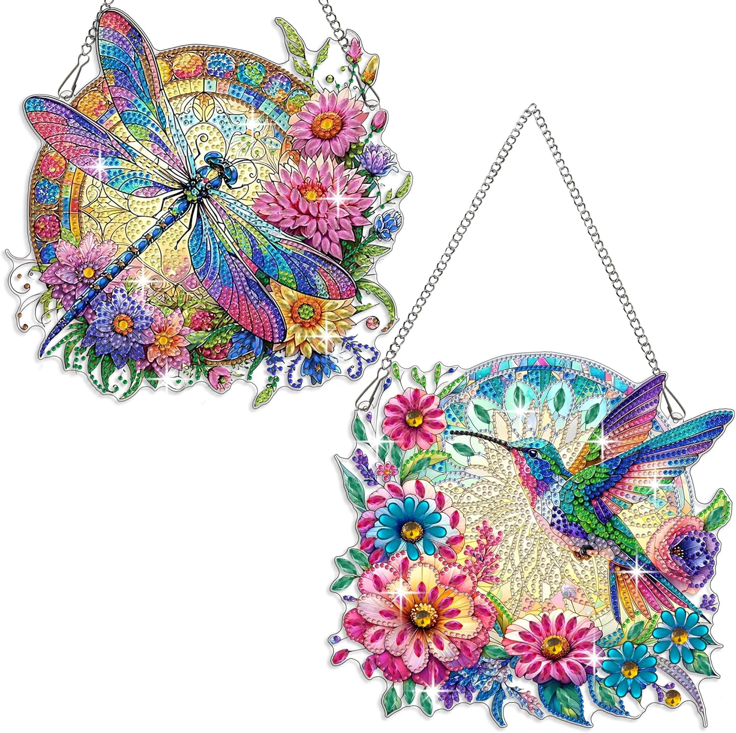 Muzagroo Art Welcome Sign Diamond Art Kits for Adults, 5D Diamond Hanging Ornament Kits for Front Door, DIY Special Shaped Diamond Dot Kits, Home Porch Crystal Hanging Pendant Ornament (Welcome)