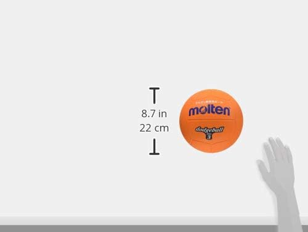 Molten D3OR Dodge Ball Rubber No. 3 Ball, Orange image number 2