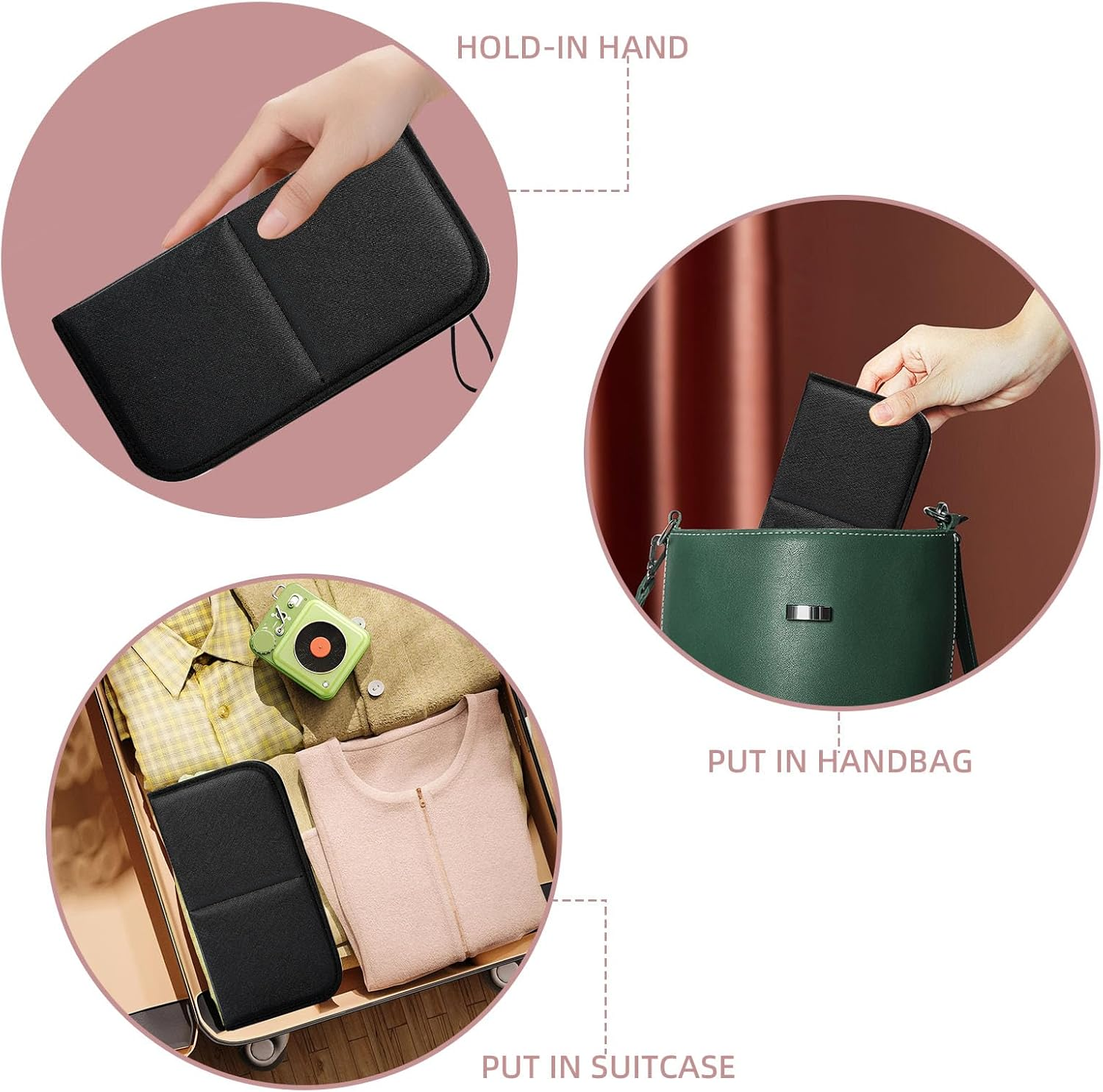 Black Travel Makeup Brush Holder,Waterproof Stand-Up Makeup Brushes Organizer, Portable Makeup Brush Holder Travel Case (BAG-876) image number 6