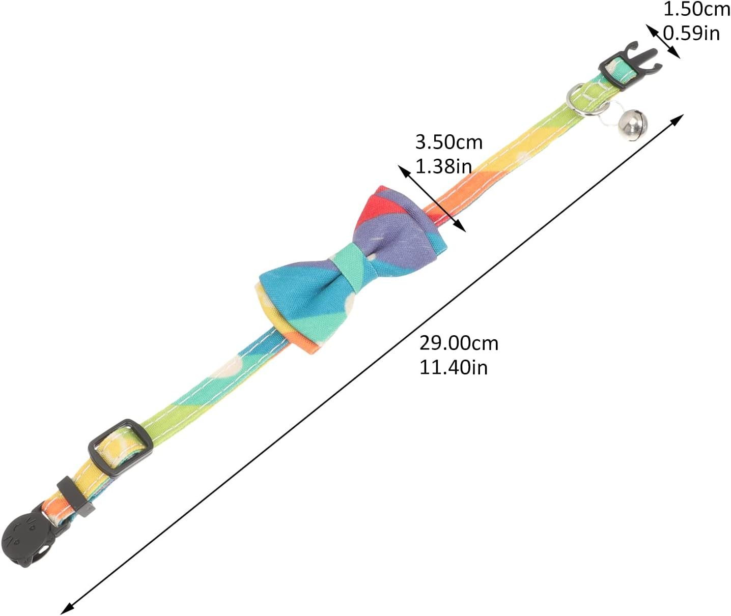 LUOZZY 2 Pcs Cat Bow Knot Collar Adjustable Kitten Collar with Bell Cartoon Pet Neck Strap Supplies Cat Neck Decor image number 1