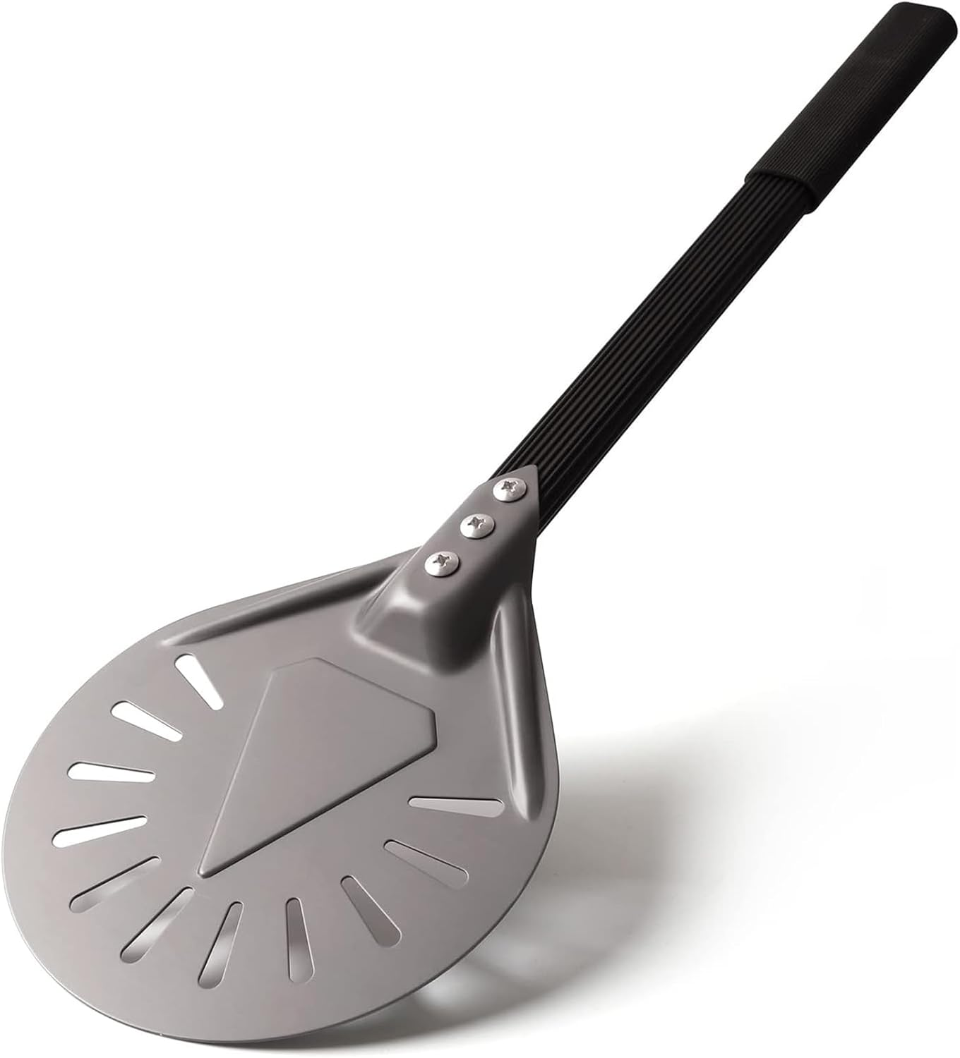 7 Inch round Anodized Aluminum Perforated Pizza Peel Turner with Metal Handle Pizza Paddle Spinner for Outdoor Pizza Oven Accessories (7 Inch) image number 3