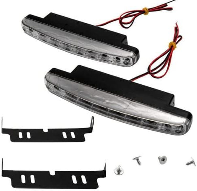 AIMALL 2PCS 8LED Running Bright DRL Head Lamp Light, 12V Daytime Driving Lights, Waterproof Car Lights with Easy Installation Kit, Super Bright LED Lights for All Weather Conditions image number 3