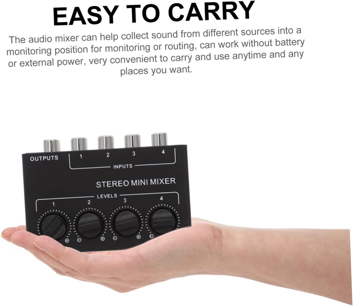 WHAMVOX Portable Audio Mixer Mini Stereo Passive Mixer for Live No Power Supply Needed image number 5