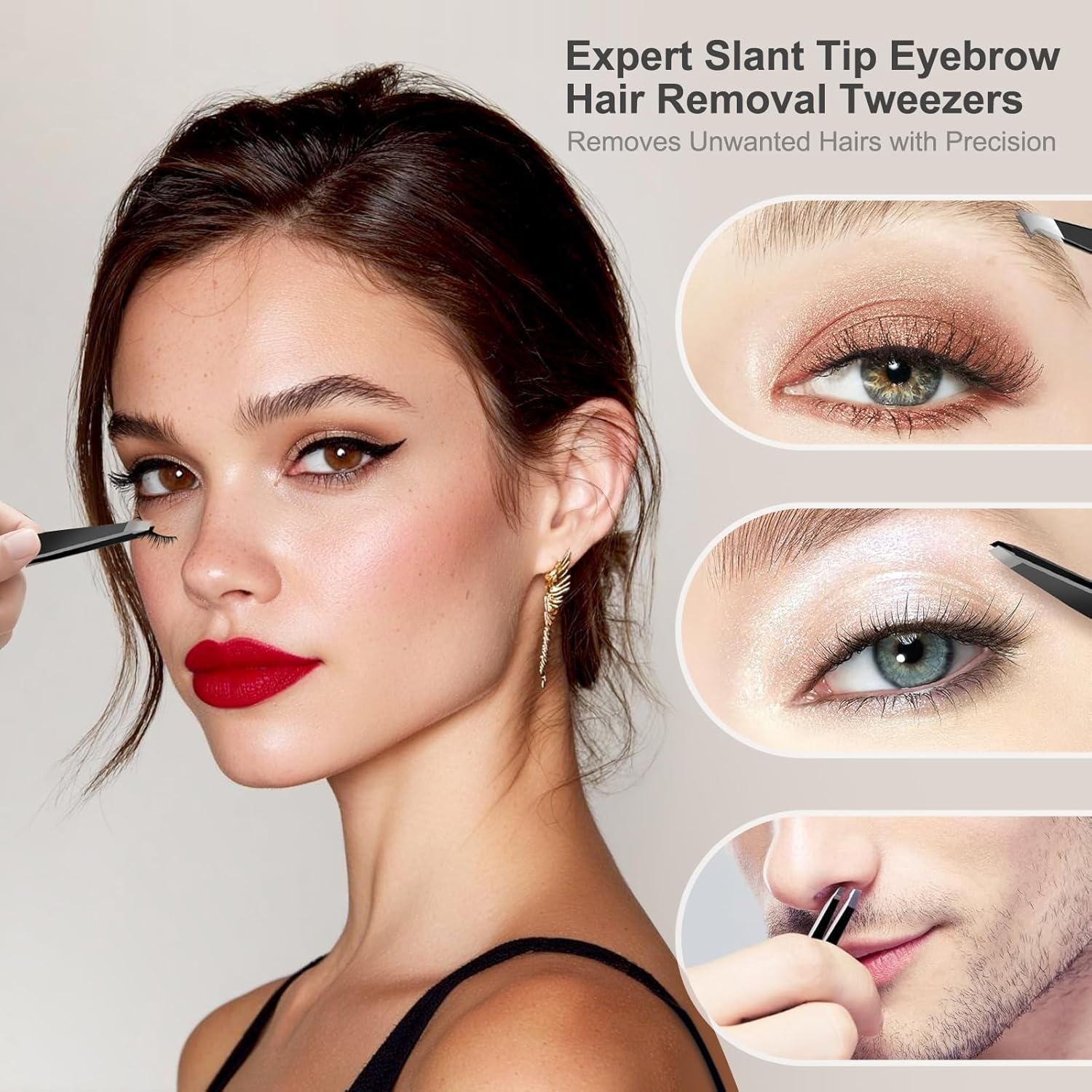 Magnifying Mirror Set, 20X&30X&40X Suction Cup Makeup Mirror, 2 Tweezers. 4.5 Inch Compact Mirror for Travel, Bathroom, Home, Gifts for Women image number 4