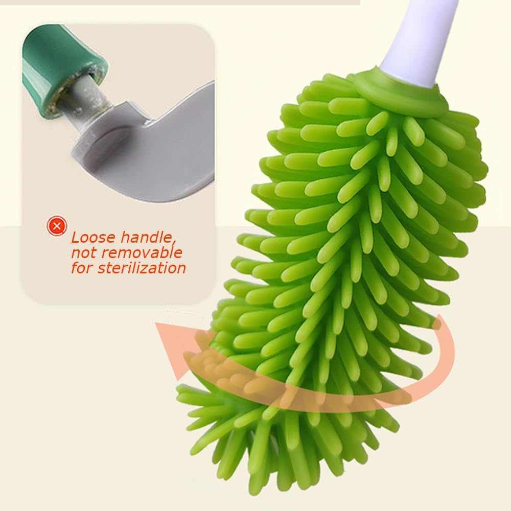 Portable Bottle Brush Set with Storage Box&Brush, Baby Bottle Drying Kit, Vertical Standing Bottle Dryer Rack Holder, Baby Bottle Cleaner Suitable for Cleaning Traveling image number 5