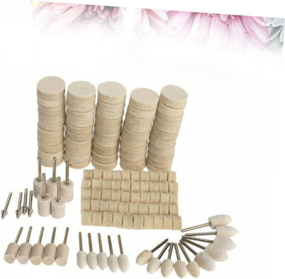 MAGICLULU 129Pc Wool Polishing Wheel Set Felt Buffing Pads for Metal Surface Waxing and Polishing Compatible Rotary Tools for Automotive and Home Use image number 2