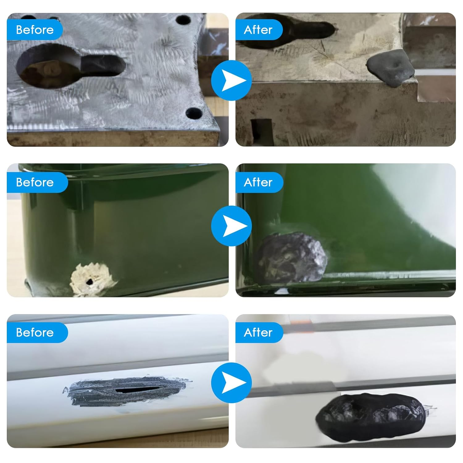 DEWEL Epoxy Putty Stick 4 OZ (114G), Waterproof & Rust-Proof, Multi-Purpose Repair for Cracks, Holes & Gaps - Drillable, Sandable, Fast-Curing Adhesive for Various Materials - White image number 6