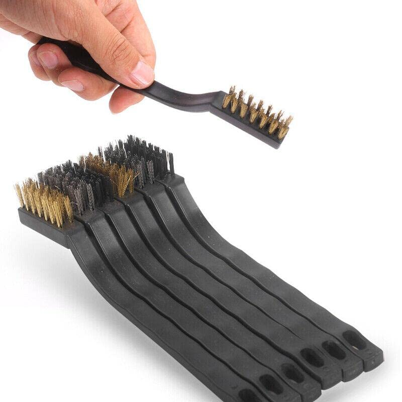 6 PCS Small Wire Durable Brush Set Steel Cleaning Brushes Brass Metal Tools, Ideal for Tight Spaces & Tough Stains, Essential Tools for Any Household image number 2