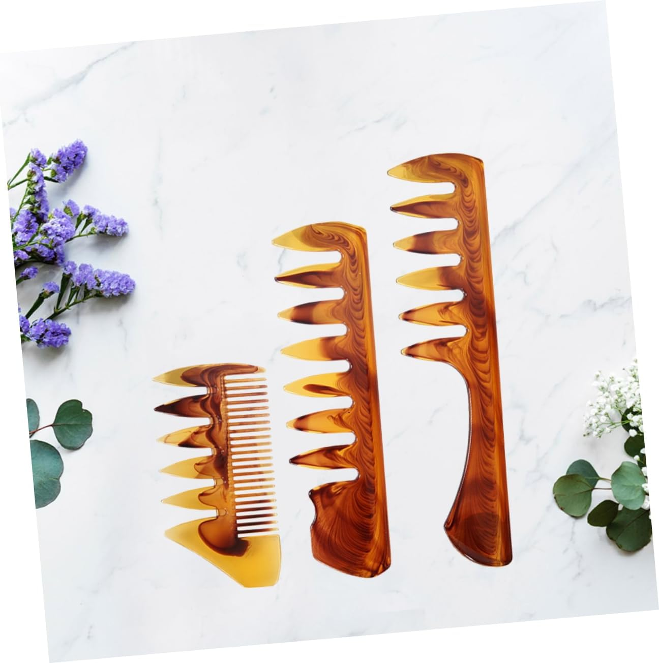 PLAFOPE 3Pcs Professional Hair Spray Comb Man Hair Comb Massage Function for Styling image number 5